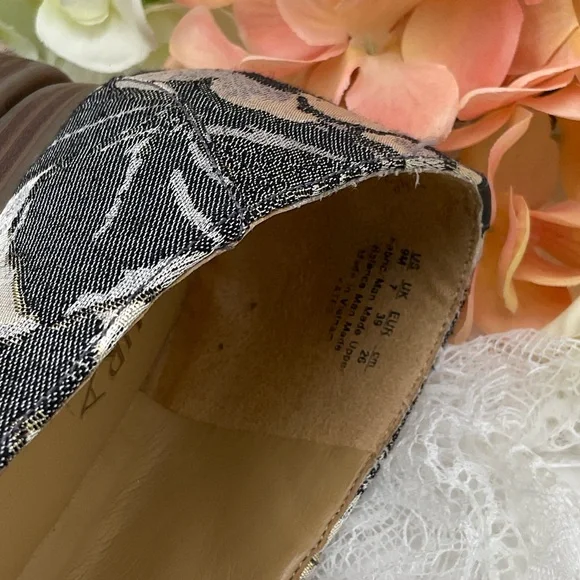 Naturalizer Kate Women’s Loafers Black and Cream Floral Pattern Flats Sz9 #0206 - Picture 8 of 11